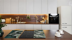 Chopping Board Set - Induction Cooktop Cover – Glass Cutting Board; MEASURES: SINGLE: 60 x 52 cm (23,62” x 20,47”); DOUBLE: 30 x 52 cm (11,81” x 20,47”); D33 Abstract Graphics Series: Ancient monster