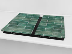 KITCHEN BOARD & Induction Cooktop Cover – Glass Pastry Board D25 Textures and tiles 1 Series: Green vintage ceramic tiles 2