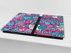 TEMPERED GLASS CHOPPING BOARD 60D13: Cat birthday cake