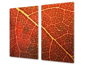 Tempered GLASS Kitchen Board – Impact & Scratch Resistant D10A Textures Series A: Leaves 32