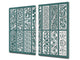 Tempered GLASS Kitchen Board – Impact & Scratch Resistant D27 Vintage leaves and patterns Series: Abstract design pattern