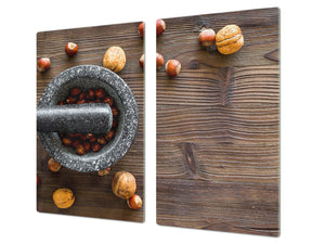 Tempered GLASS Cutting Board 60D16: Nuts in a mortar 1