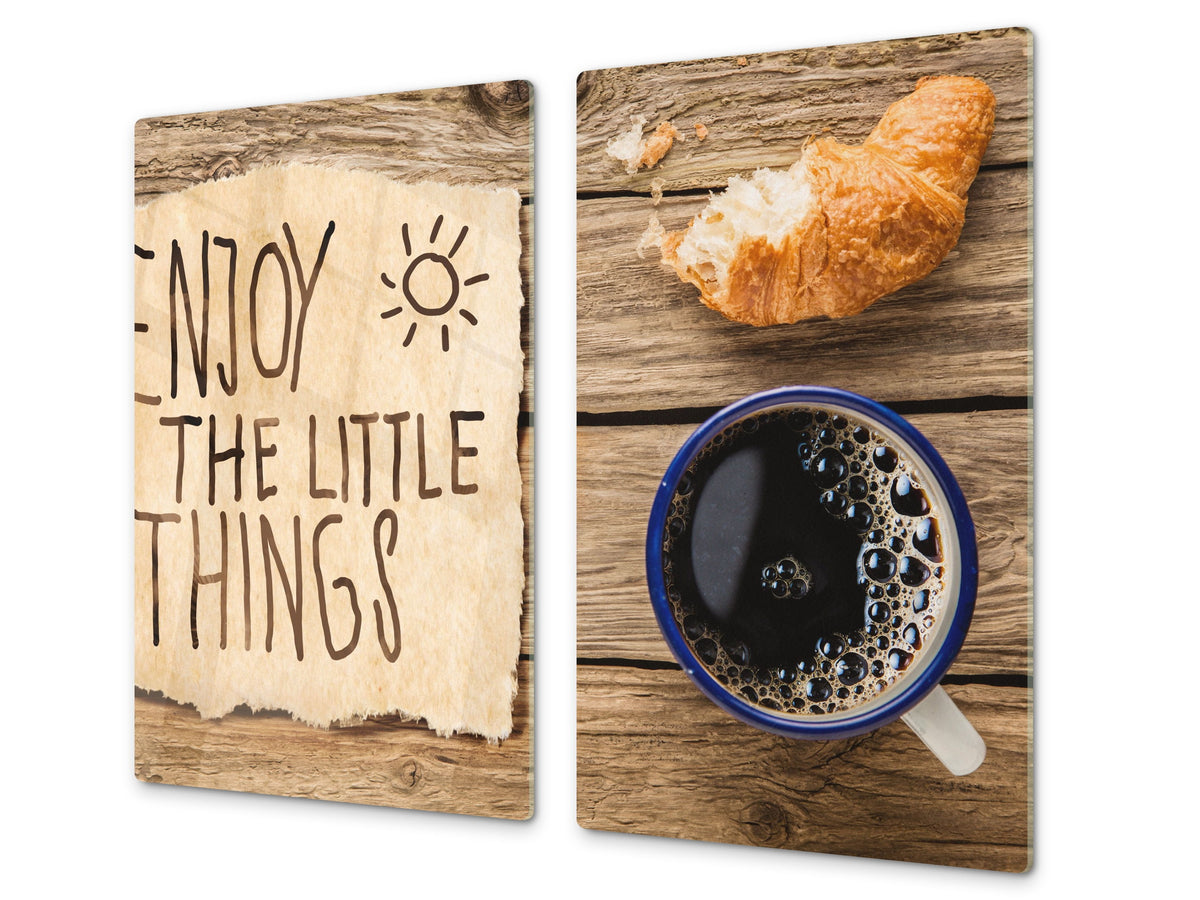 KITCHEN BOARD & Induction Cooktop Cover D05 Coffee Series: Inscription 2