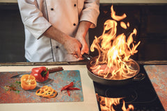 Tempered GLASS Kitchen Board – Impact & Scratch Resistant; D24 Rusted textures Series: Oxidized metal 2