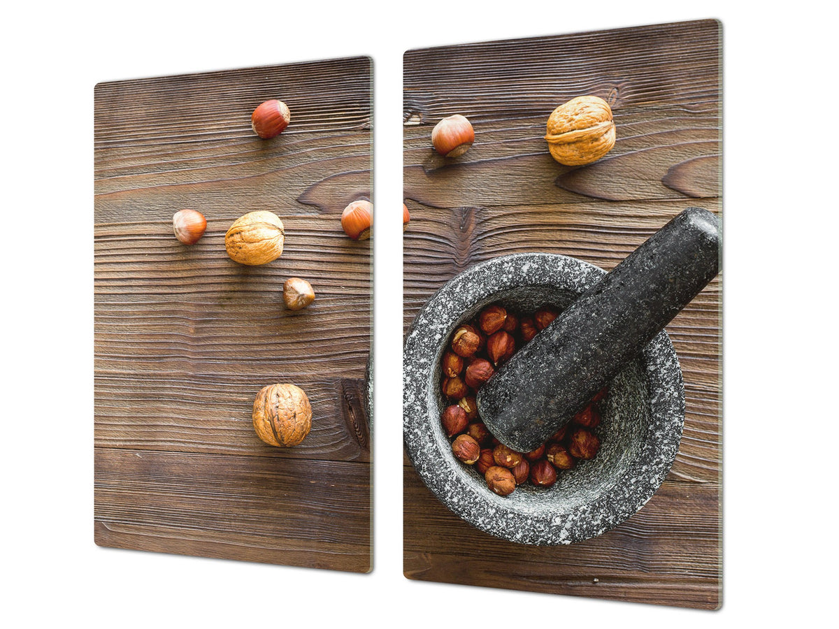 Tempered GLASS Cutting Board 60D16: Nuts in a mortar 2