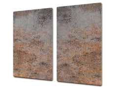 Chopping Board -  Impact & Scratch Resistant - Glass Cutting Board D24 Rusted textures Series: Rusty rock stone