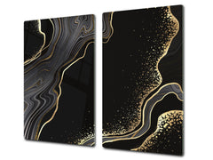 Chopping Board - Worktop saver and Pastry Board - Glass Cutting Board D23 Colourful abstractions: Glossy waves