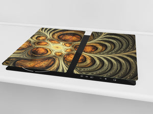 Tablero de cocina de VIDRIO templado – Resistente a golpes y arañazos  - D10A Serie Texturas A: Arte abstracto 37