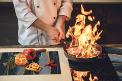 Chopping Board - Worktop saver and Pastry Board - Glass Cutting Board D23 Colourful abstractions: Dark-blue marble
