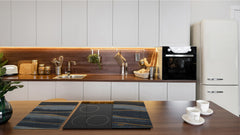 Chopping Board - Worktop saver and Pastry Board - Glass Cutting Board D23 Colourful abstractions: Dark-blue marble