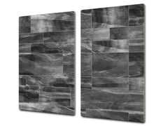 KITCHEN BOARD & Induction Cooktop Cover – Glass Pastry Board D25 Textures and tiles 1 Series: Dark grey marble tiles