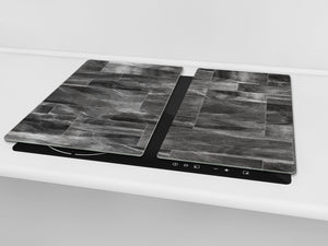 KITCHEN BOARD & Induction Cooktop Cover – Glass Pastry Board D25 Textures and tiles 1 Series: Dark grey marble tiles
