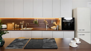 KITCHEN BOARD & Induction Cooktop Cover – Glass Pastry Board D25 Textures and tiles 1 Series: Dark grey marble tiles