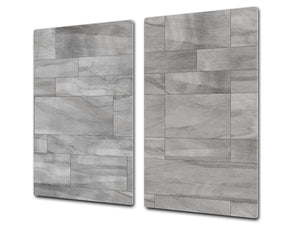 KITCHEN BOARD & Induction Cooktop Cover – Glass Pastry Board D25 Textures and tiles 1 Series: Grey irregularity 1