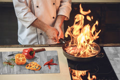 KITCHEN BOARD & Induction Cooktop Cover – Glass Pastry Board D25 Textures and tiles 1 Series: Grey irregularity 1