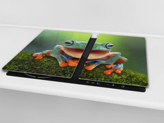Tempered GLASS Cutting Board 60D01: A smiling frog 2