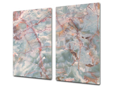 Chopping Board - Induction Cooktop Cover - Glass Cutting Board D22 Marbles 2 Series: Onyx pink veins