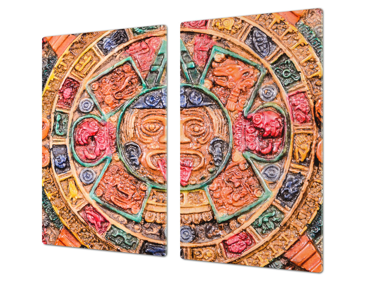 Glass stove top 60D19: Colorful signs