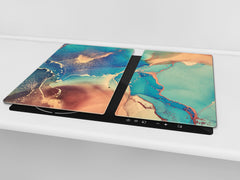 Chopping Board - Worktop saver and Pastry Board - Glass Cutting Board D23 Colourful abstractions: Modern fluid art