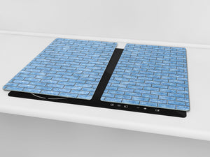 KITCHEN BOARD & Induction Cooktop Cover – Glass Pastry Board D25 Textures and tiles 1 Series: Blue ice texture