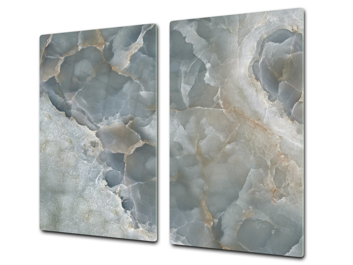 CUTTING BOARD and Cooktop Cover - Impact & Shatter Resistant Glass D21 Marbles 1 Series: Italian grunge stone
