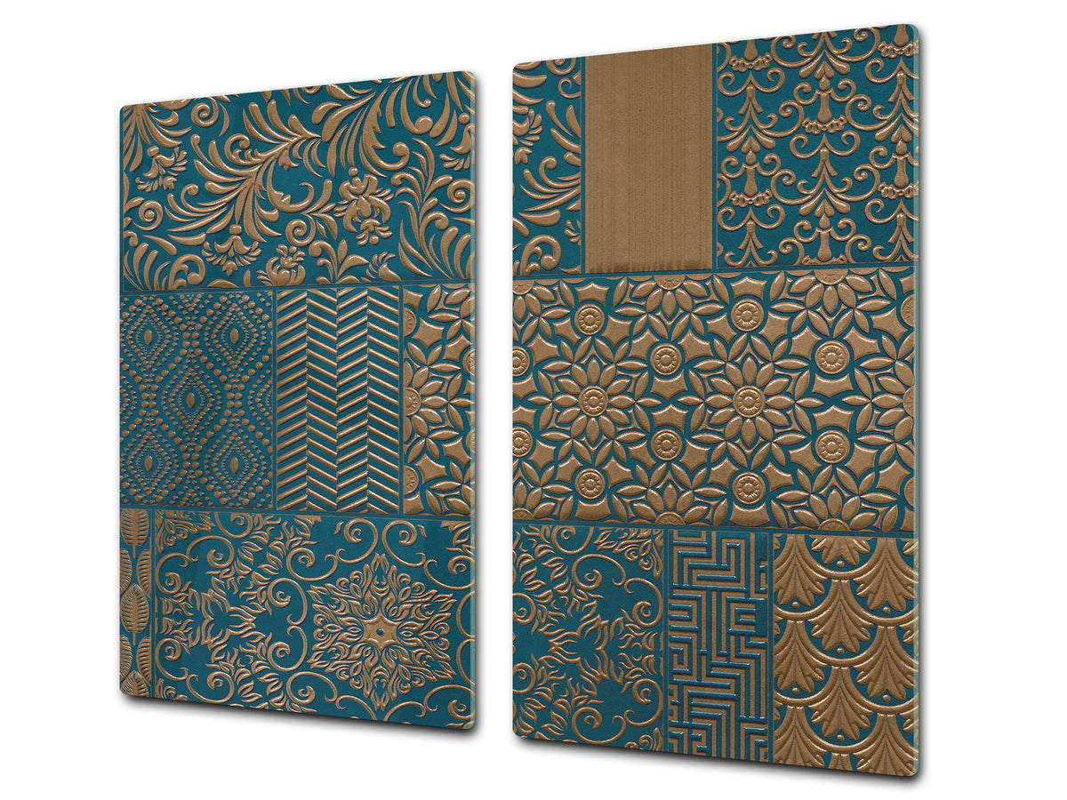 TEMPERED GLASS CHOPPING BOARD – Glass Cutting Board and Worktop Saver Textures and tiles 2 Series: Indian style patchwork