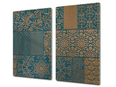 TEMPERED GLASS CHOPPING BOARD – Glass Cutting Board and Worktop Saver Textures and tiles 2 Series: Indian style patchwork