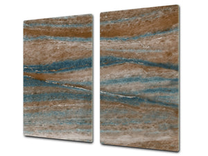 Chopping Board - Induction Cooktop Cover - Glass Cutting Board D22 Marbles 2 Series: Colorfoul stone texture