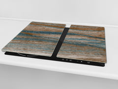Chopping Board - Induction Cooktop Cover - Glass Cutting Board D22 Marbles 2 Series: Colorfoul stone texture