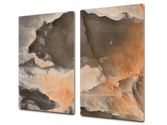 Chopping Board - Induction Cooktop Cover - Glass Cutting Board D22 Marbles 2 Series: 3D marble wall