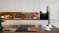 Chopping Board - Induction Cooktop Cover - Glass Cutting Board D22 Marbles 2 Series: 3D marble wall