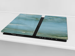 Chopping Board - Induction Cooktop Cover - Glass Cutting Board D22 Marbles 2 Series: Water-like marble