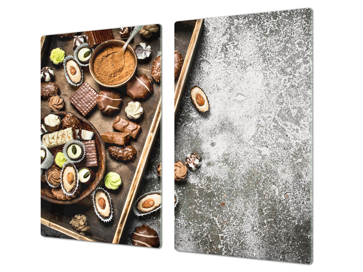 TEMPERED GLASS CHOPPING BOARD 60D13: Chocolates 2