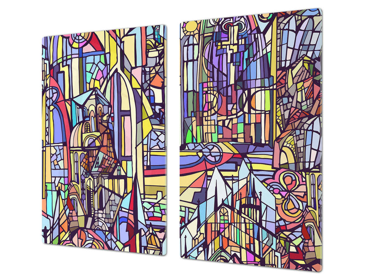 Glass stove top 60D19: Stained glass 2