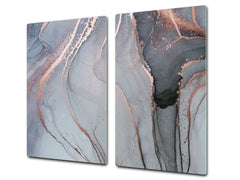 Chopping Board - Worktop saver and Pastry Board - Glass Cutting Board D23 Colourful abstractions: Abstract golden veins