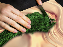 Tempered GLASS Cutting Board – Worktop saver and Pastry Board – Glass Kitchen Board; MEASURES: SINGLE: 60 x 52 cm (23,62” x 20,47”); DOUBLE: 30 x 52 cm (11,81” x 20,47”); D28 Golden Waves Series: Glamour gold texture