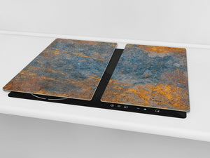 Chopping Board -  Impact & Scratch Resistant - Glass Cutting Board D24 Rusted textures Series: Oxidized colorful surface