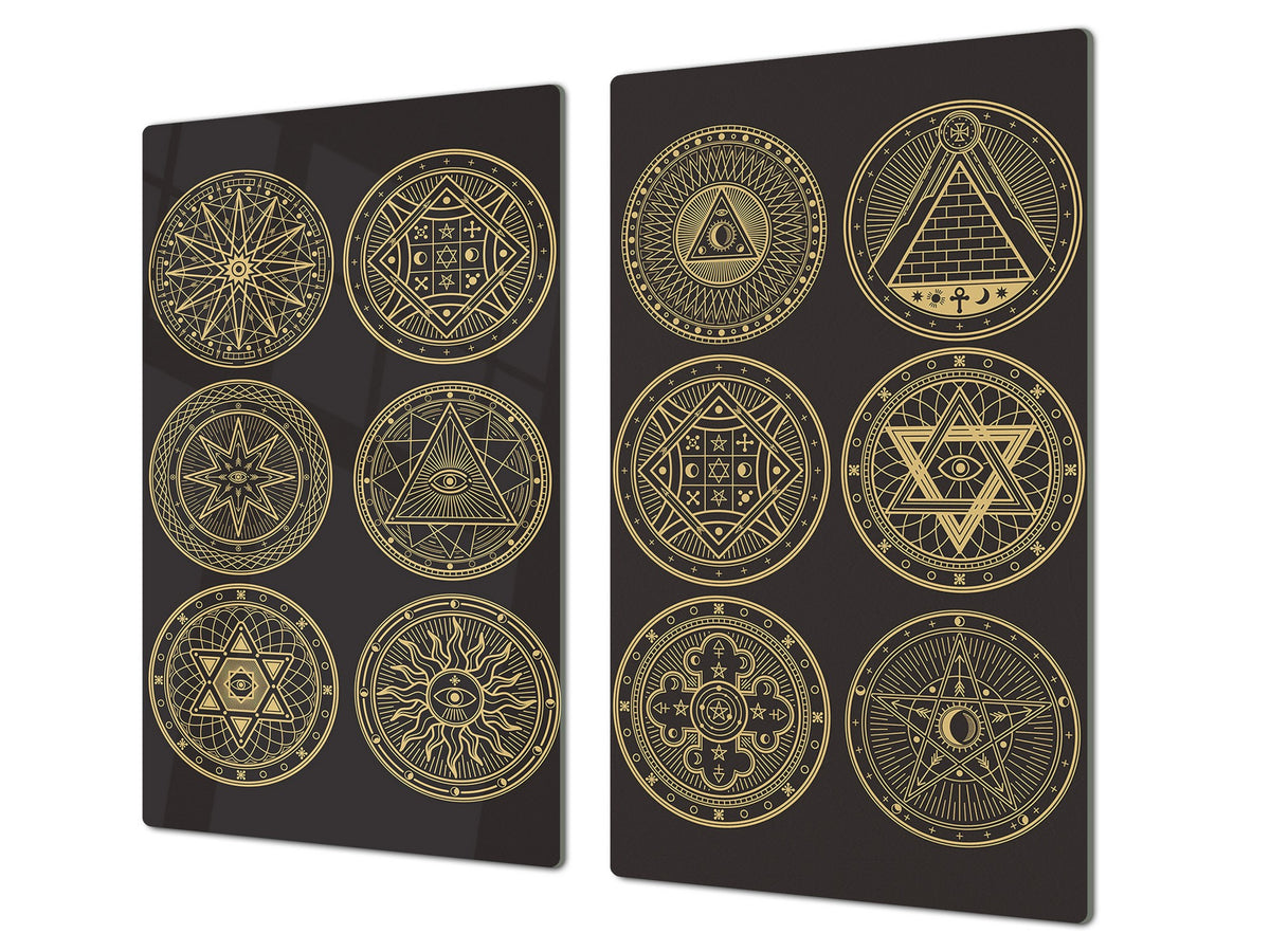 Glass Cutting Board 60D15: Egyptian symbols