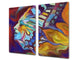 Induction Cooktop Cover –Shatter Resistant Glass Kitchen Board – Hob cover; MEASURES: SINGLE: 60 x 52 cm (23,62” x 20,47”); DOUBLE: 30 x 52 cm (11,81” x 20,47”); D32 Paintings Series: Abstract human portrait