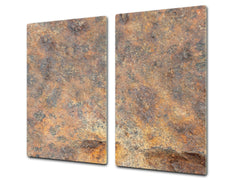Chopping Board -  Impact & Scratch Resistant - Glass Cutting Board D24 Rusted textures Series: Rusted iron texture