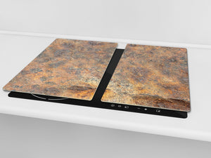 Chopping Board -  Impact & Scratch Resistant - Glass Cutting Board D24 Rusted textures Series: Rusted iron texture