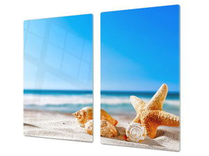 Worktop saver and Pastry Board 60D08: Shells on the beach 2