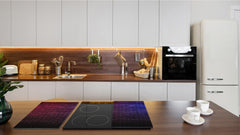 KITCHEN BOARD & Induction Cooktop Cover – Glass Pastry Board D25 Textures and tiles 1 Series: Blue and pink neon wall