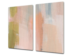 Tempered GLASS Kitchen Board – Impact & Scratch Resistant D27 Vintage leaves and patterns Series: Versatile artistic backdrop