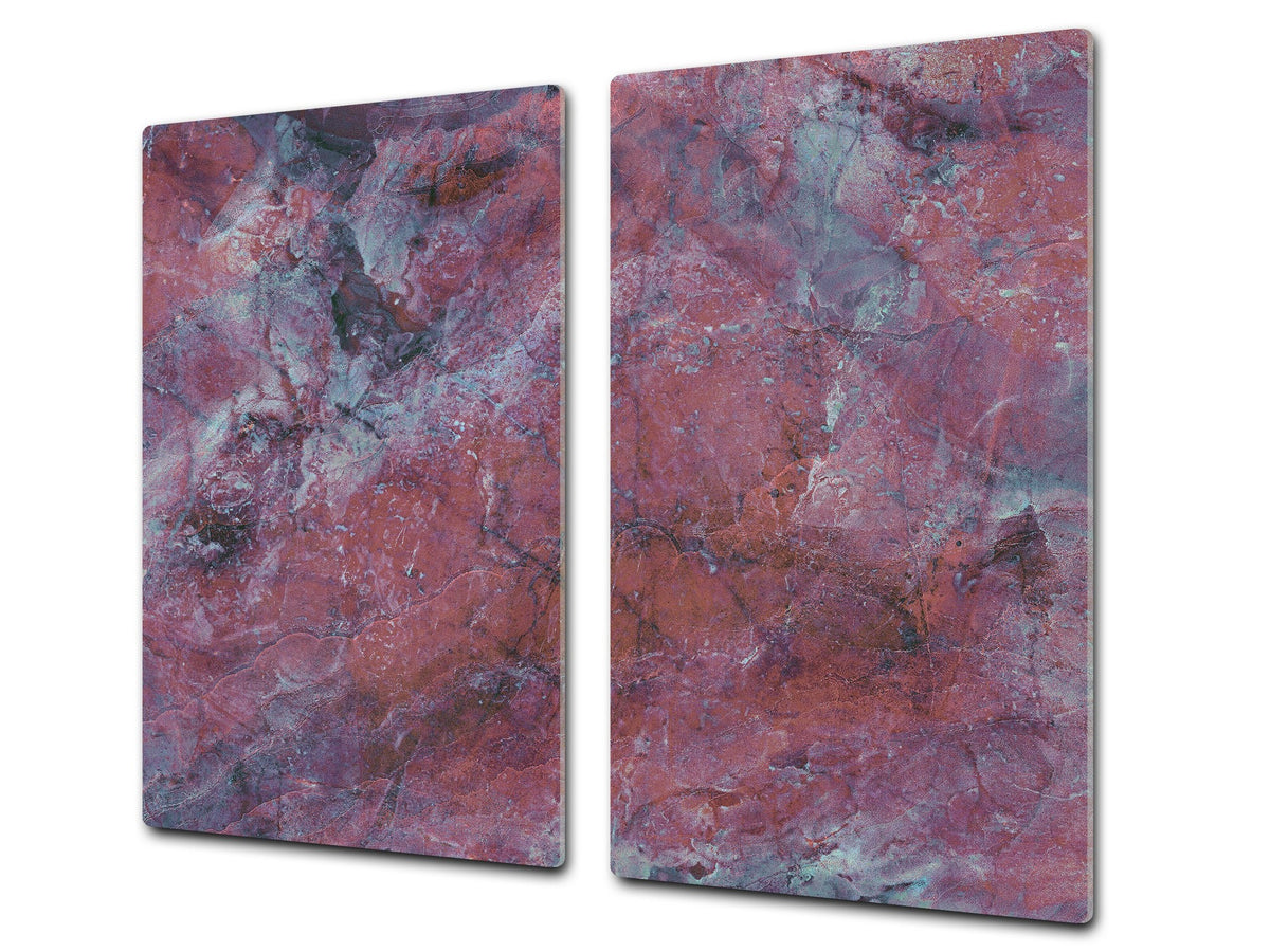 Chopping Board - Induction Cooktop Cover - Glass Cutting Board D22 Marbles 2 Series: Luxury purple