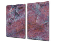 Chopping Board - Induction Cooktop Cover - Glass Cutting Board D22 Marbles 2 Series: Luxury purple