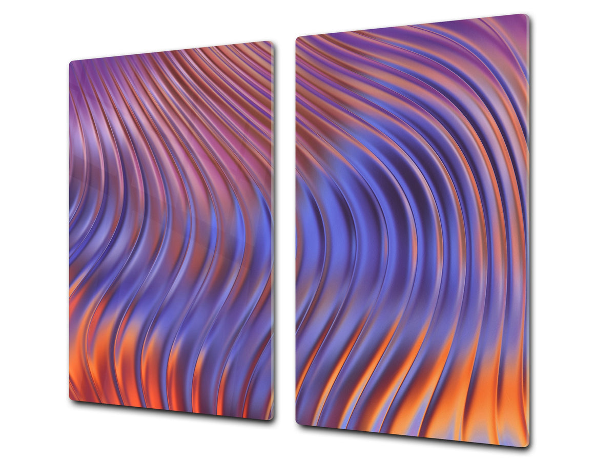 Copy of UNIQUE Tempered GLASS Kitchen Board –Scratch Resistant Glass Cutting Board –Glass Countertop MEASURES: SINGLE: 60 x 52 cm (23,62” x 20,47”); DOUBLE: 30 x 52 cm (11,81” x 20,47”); D29 Colourful Variety Series: Colorful wavy design 1