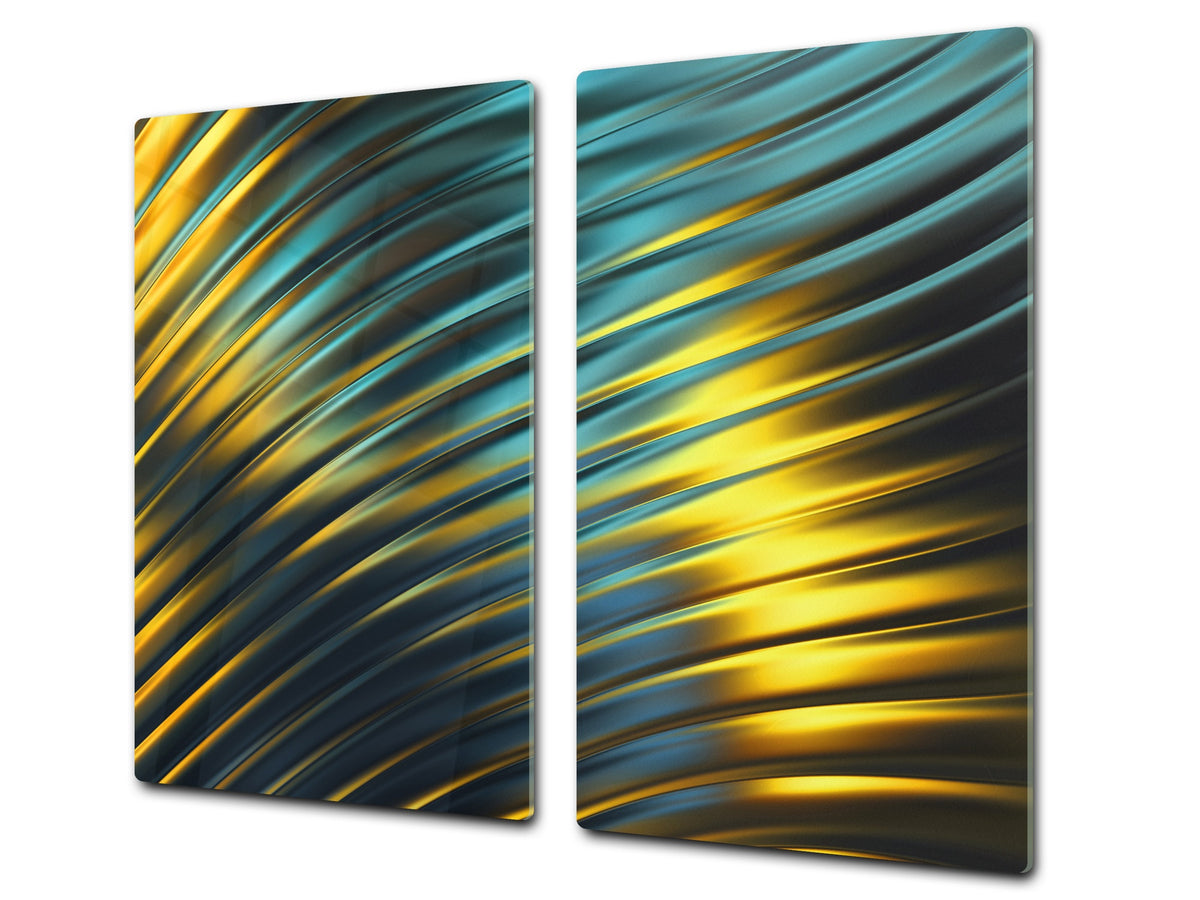 Copy of UNIQUE Tempered GLASS Kitchen Board –Scratch Resistant Glass Cutting Board –Glass Countertop MEASURES: SINGLE: 60 x 52 cm (23,62” x 20,47”); DOUBLE: 30 x 52 cm (11,81” x 20,47”); D29 Colourful Variety Series: Blue abstract composition