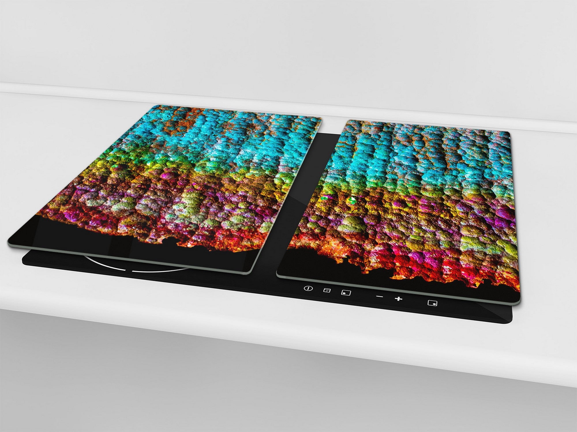 Chopping Board -  Impact & Scratch Resistant - Glass Cutting Board D24 Rusted textures Series: Oxidized copper abstraction