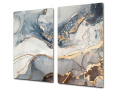 Chopping Board - Worktop saver and Pastry Board - Glass Cutting Board D23 Colourful abstractions: Artistic mixture of paints